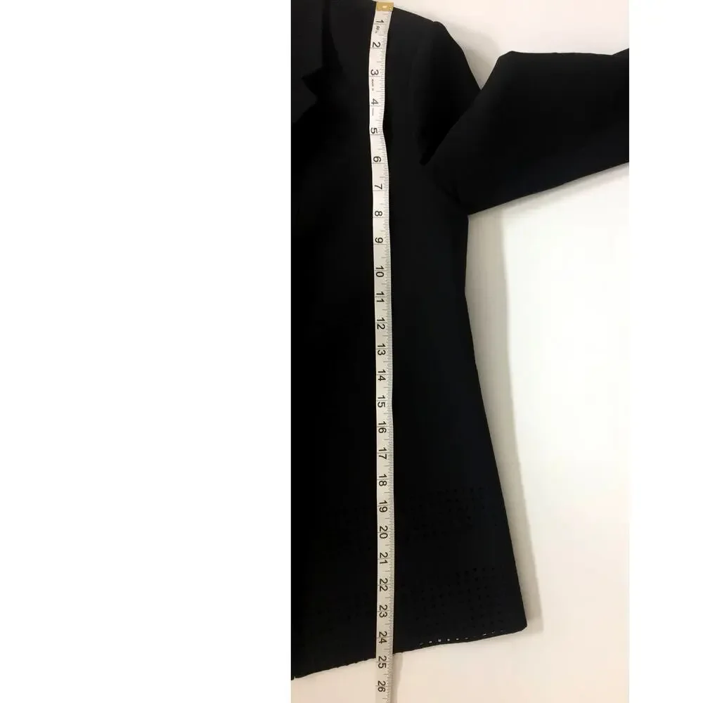 Elizabeth and‎ James Black Laser Cut Detail Blazer Jacket Womens Size 0